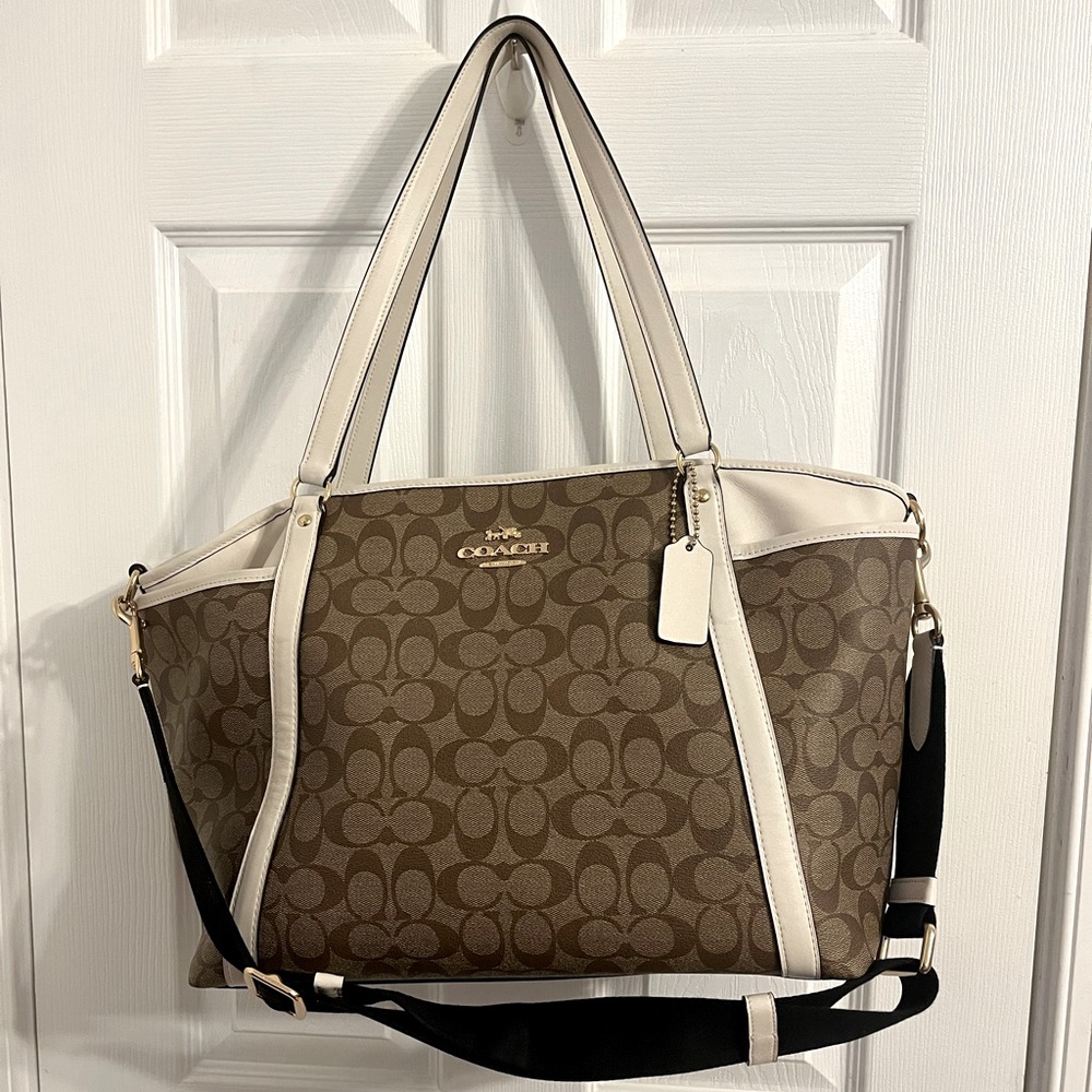 Coach Large Zip Tote (Baby Bag In Signature Canvas)